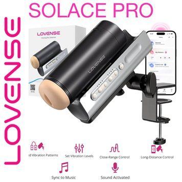 Інтерактивний смарт-мастурбатор Lovense Solace Pro, до 230&ndash;300 фрикцій на хвилину, до 14 годин роботи