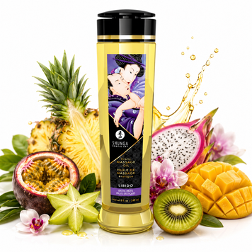 Массажное масло Shunga Libido - Exotic Fruit (240 мл) натуральное увлажняющее фото и описание
