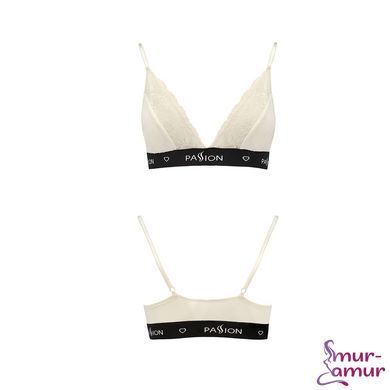 Еластичний топ з мереживом Passion PS001 TOP M, ecru фото і опис