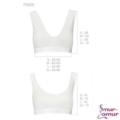 Спортивний топ з еластичної бавовни Passion PS005 TOP XL, white фото і опис
