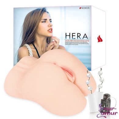 Мастурбатор Kokos Hera Hip Real 2WayPlus з функцією масажу та вібрацією