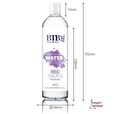 Змазка на водній основі BTB FLAVORED RED FRUITS з ароматом червоних фруктів (250 мл) фото і опис