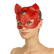 Премиум маска кошечки LOVECRAFT, натуральная кожа, красная, подарочная упаковка фото