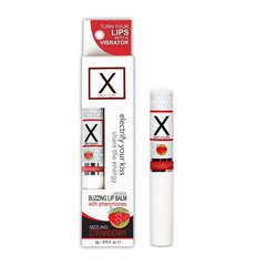 Стимулюючий бальзам для губ унісекс Sensuva - X on the Lips Strawberry з феромонами, полуниця фото і опис