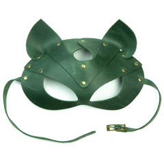 Премиум маска кошечки LOVECRAFT, натуральная кожа, зеленая, подарочная упаковка фото и описание