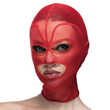 Маска серце сітка з відкритим ротом та очима Feral Feelings - Hearts Mask Red/Red фото і опис