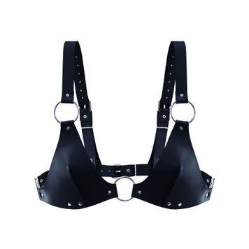 Ліф з натуральної шкіри Feral Feelings - Bikini Top Black фото і опис