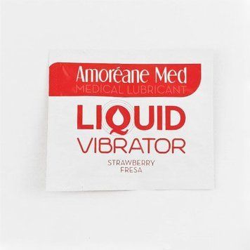 Пробник лубриканта с эффектом вибрации Amoreane Med Liquid Vibrator Strawberry (2 мл) фото и описание