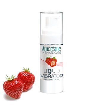 Лубрикант с эффектом вибрации Amoreane Med Liquid Vibrator Strawberry (30 мл) фото и описание