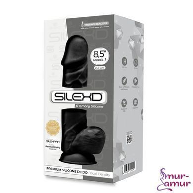 Фаллоимитатор SilexD Norman Black (MODEL 4 size 8.5in), двухслойный, силикон+Silexpan, диаметр 5см
