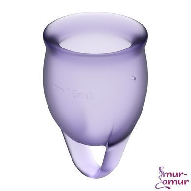 Набор менструальных чаш Satisfyer Feel Confident (lila), 15мл и 20мл, мешочек для хранения
