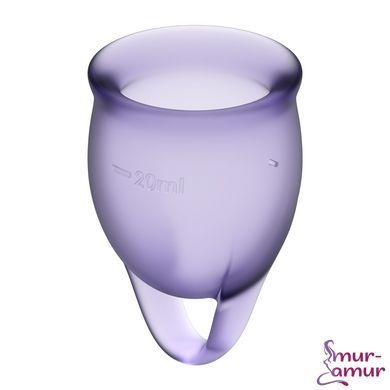 Набор менструальных чаш Satisfyer Feel Confident (lila), 15мл и 20мл, мешочек для хранения