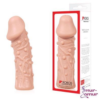 Насадка на член Kokos Extreme Sleeve ES.06 розмір M, потовщувальна, стимулюючий рельєф