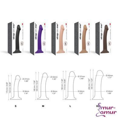 Насадка для страпона Strap-On-Me Dual Density Dildo Caramel S, диаметр 2,7 см, двухслойная, гибкая фото и описание