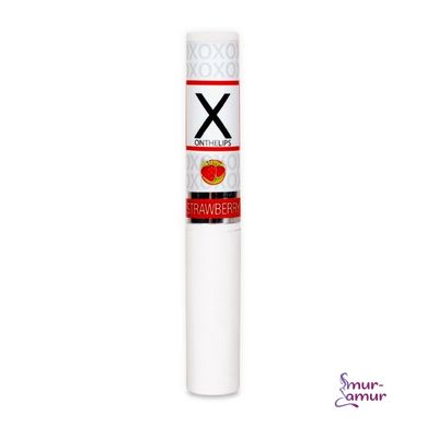 Стимулирующий бальзам для губ унисекс Sensuva - X on the Lips Strawberry с феромонами, клубника фото и описание