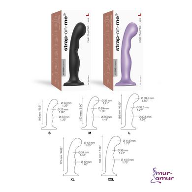 Насадка для страпона Strap-On-Me Dildo Plug P&G Lilas Metallic S фото і опис