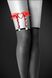 Гартер на ногу Bijoux Pour Toi - WITH HEART AND SPIKES Red, сексуальна підв'язка з сердечком фото