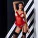 Корсет з відкритими грудьми CHERRY CORSET red L/XL - Passion Exclusive, трусики, пажі, стрепи, оборк фото