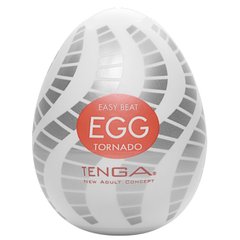 Мастурбатор-яйцо Tenga Egg Tornado со спирально-геометрическим рельефом фото и описание