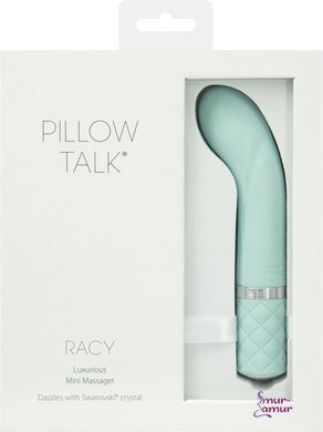 Розкішний вібратор Pillow Talk - Racy Teal з кристалом Сваровські для точки G, подарункова упаковка фото і опис