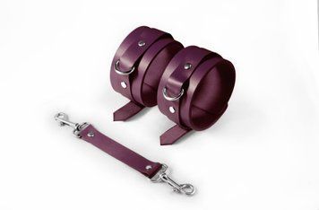 Поножи Feral Feelings &ndash; Ankle Restraints Burgundy , натуральная кожа фото и описание