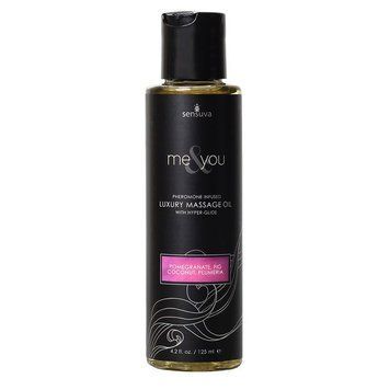 Масажна олія Sensuva Me&You Pomegranate, Fig, Coconut & Plumeria (125 мл) з феромонами фото і опис
