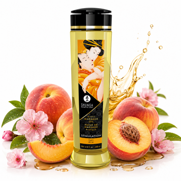 Массажное масло Shunga Stimulation - Peach (240 мл) натуральное увлажняющее фото и описание