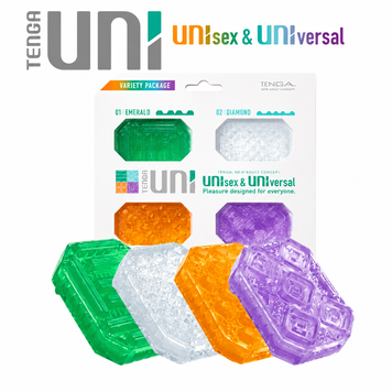 Набір унісекс-стимуляторів Tenga UNI Variety Pack (4 шт), лубрикант у комплекті