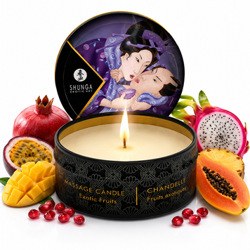 Массажная свеча Shunga Mini Massage Candle &ndash; Exotic Fruits (30 мл) с афродизиаками фото и описание