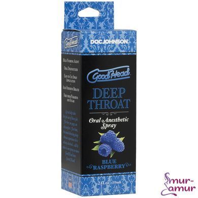 Спрей для минета Doc Johnson GoodHead DeepThroat Spray &ndash; Blue Raspberry 59 мл для глубокого минета фото и описание