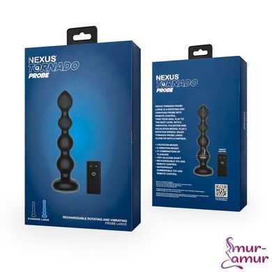 Анальний віброротатор Nexus Tornado Probe Edition Large, діаметр 4,5 см, вібрація + ротація, пульт ДУ фото і опис