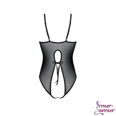 Боди с ажурным декором и открытым шагом Passion URSULA BODY L/XL, black фото и описание