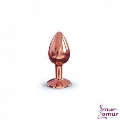 Металева анальна пробка із прикрасою у вигляді кристалу Dorcel - Diamond Plug Rose Gold S