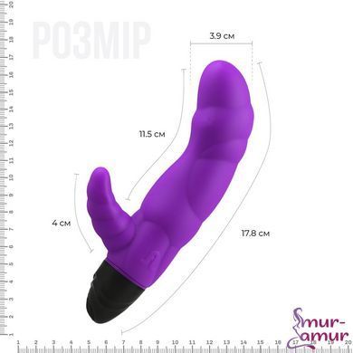 Вібратор рельєфний Adrien Lastic Typhoon Purple зі стимуляцією точки G, два мотора фото і опис