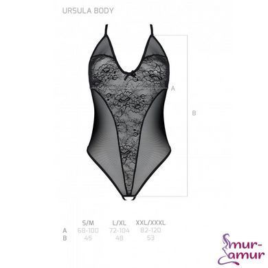 Боди с ажурным декором и открытым шагом Passion URSULA BODY L/XL, black фото и описание