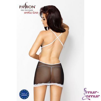 Прозора сорочка приталена з чашечками NANNA CHEMISE black L/XL - Passion, трусики фото і опис