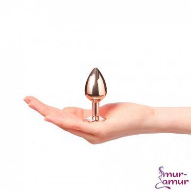 Металева анальна пробка із прикрасою у вигляді кристалу Dorcel - Diamond Plug Rose Gold S