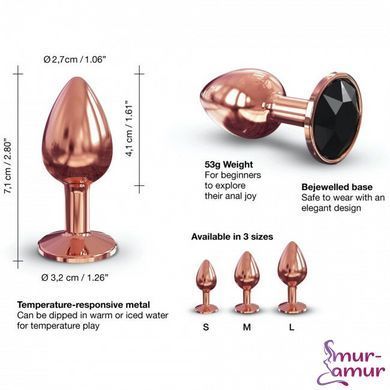 Металева анальна пробка із прикрасою у вигляді кристалу Dorcel - Diamond Plug Rose Gold S