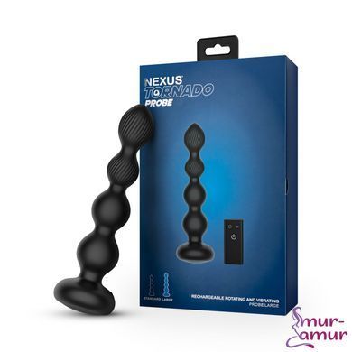 Анальний віброротатор Nexus Tornado Probe Edition Large, діаметр 4,5 см, вібрація + ротація, пульт ДУ фото і опис