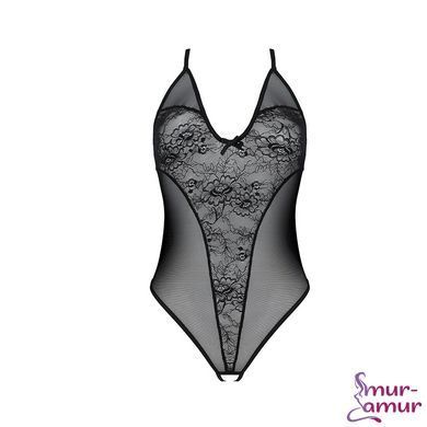 Боди с ажурным декором и открытым шагом Passion URSULA BODY L/XL, black фото и описание