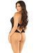 Боді Leg Avenue Lace Floral Lace Halter Teddy with Flutter Accent One Size, Black фото
