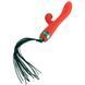 Вибратор-кролик с пульсацией и флоггером LOCKINK SEVANDA Whip Vibrating Massage Wand, красно-зеленый фото