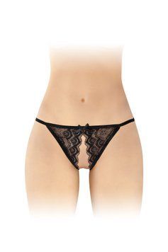 Кружевные трусики с доступом Fashion Secret Zoe Black, с бантиком фото и описание