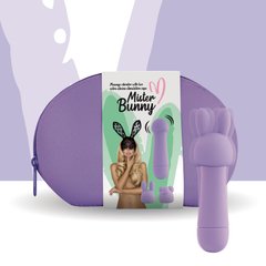 Мини-вибратор FeelzToys Mister Bunny Purple с двумя насадками фото и описание