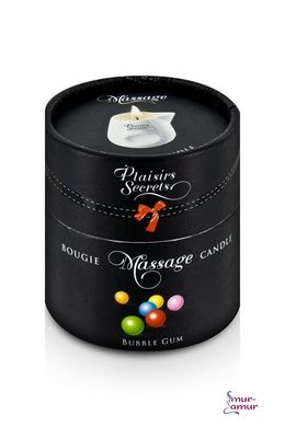 Масажна свічка Plaisirs Secrets Bubble Gum (80 мл) подарункова упаковка, керамічний посуд фото і опис