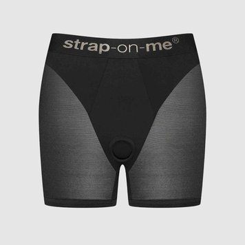 Шорты с фиксацией дилдо Strap-On-Me Harness Lingerie Halo - S - Black фото и описание