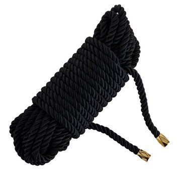 Веревка для шибари LOCKINK SEVANDA Shibari Pratice Rope, черная, 8 м, нейлон+хлопок фото и описание