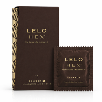 Презервативи LELO HEX Condoms Respect XL 12 Pack, тонкі та суперміцні, збільшений розмір