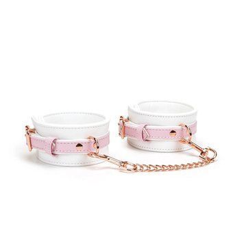 Наручники Liebe Seele White & Pink Fairy Goat Leather Hand Cuffs фото и описание