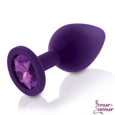 Набор силиконовых анальных пробок с кристаллом Rianne S: Booty Plug Set Purple, диаметр 3,2см, 3,5см, 4,2см